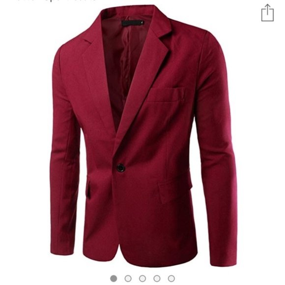 Unbranded Other - Men's Burgundy Slim Fit Blazer